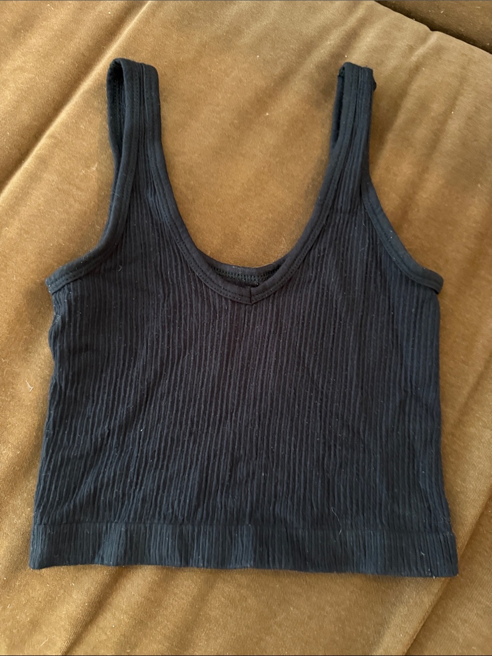 Urban Outfitters Black Ribbed Cropped Tank